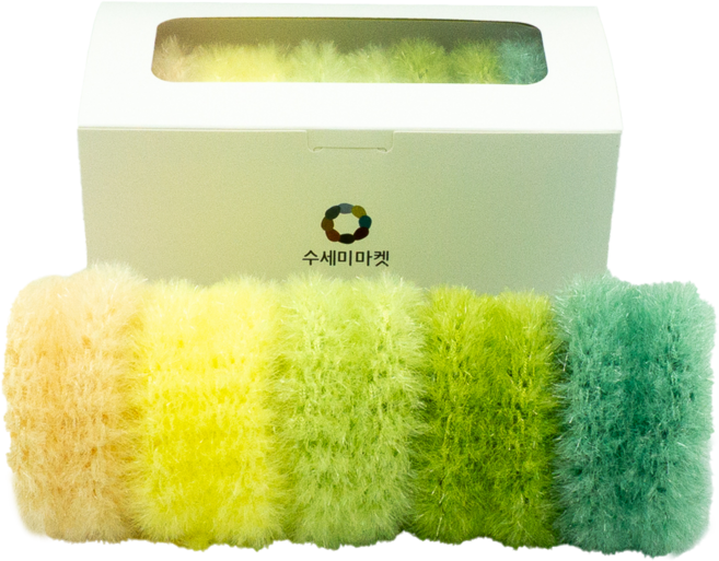 수세미마켓 주방 수세미 아크릴 수세미 호빵 설거지 국산 뜨개, 1개, 5개입