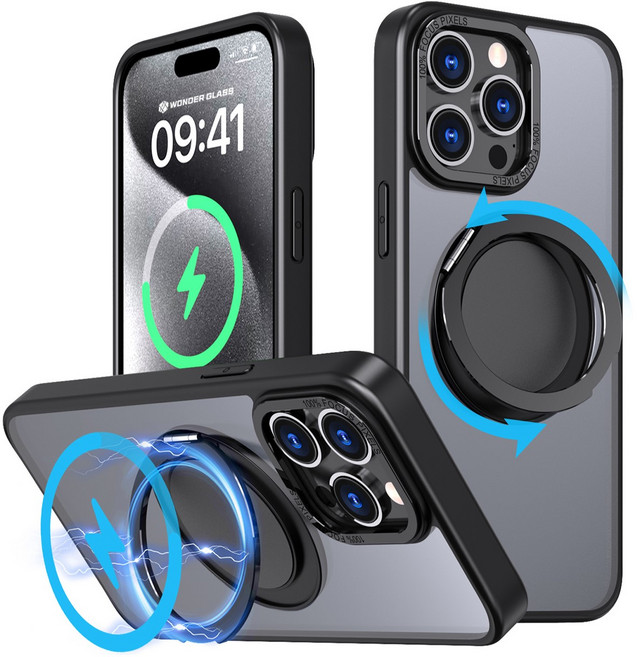 원더글라스 2배자력 에어 아머 회전 맥세이프 링 스탠드 케이스