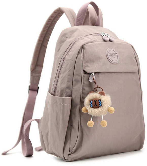 미쓰백 무드 경량 나일론 방수 여성 미니 백팩 캐주얼 여행용 여자 배낭 + 카피바라 키링 증정