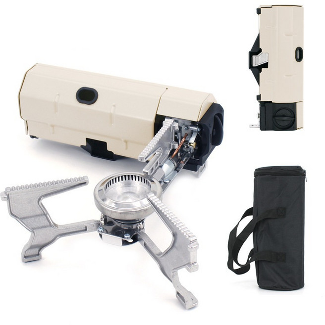 HANIKA 미니 휴대용 접이식 캠핑 카세트 버너 가스렌지, 1개, 화이트