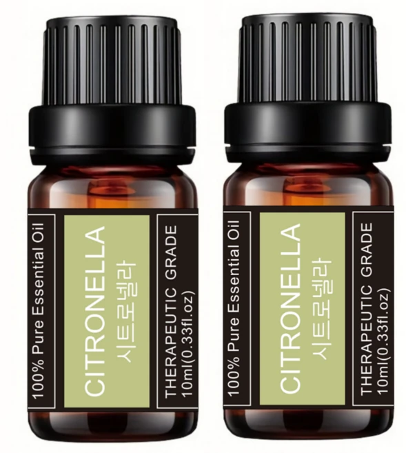 레노포프 천연 에센셜오일 & 블랜딩오일 35종 테라퓨틱등급, 2개, 20.시트로넬라, 10ml - 쿠팡