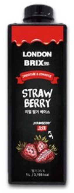 런던브릭스 블랙라벨 리얼 딸기 베이스 농축액, 1L, 1개