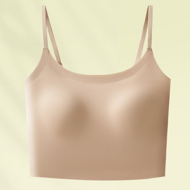아르앤유 여성 브라탑 캡내장 심리스 노와이어 냉감 슬림핏 이너 끈나시