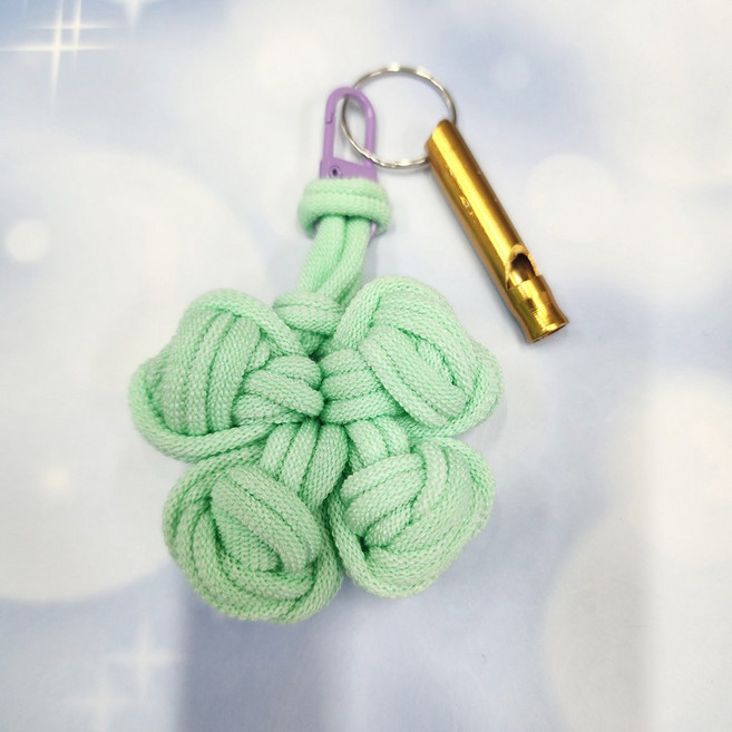 라온맘 양말목 네잎클로버 키링 호루라기 DIY 수험생 수능선물 합격선물, 1세트, 03__네잎클로버+미니 호루라기_민트