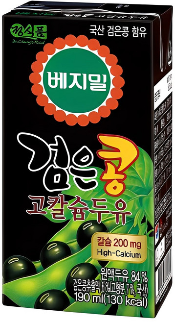 베지밀 검은콩 두유 고칼슘 190ml x 24팩, 24개