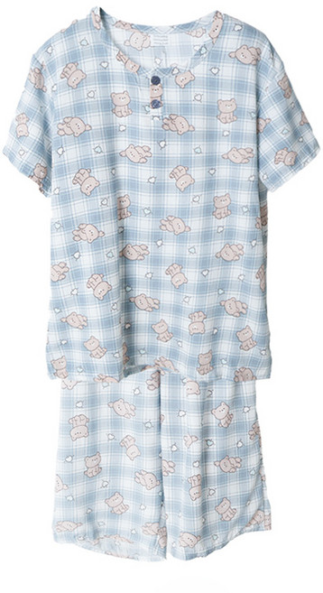 폭스 엠보 시어서커 반팔 잠옷세트 E6 남주니어