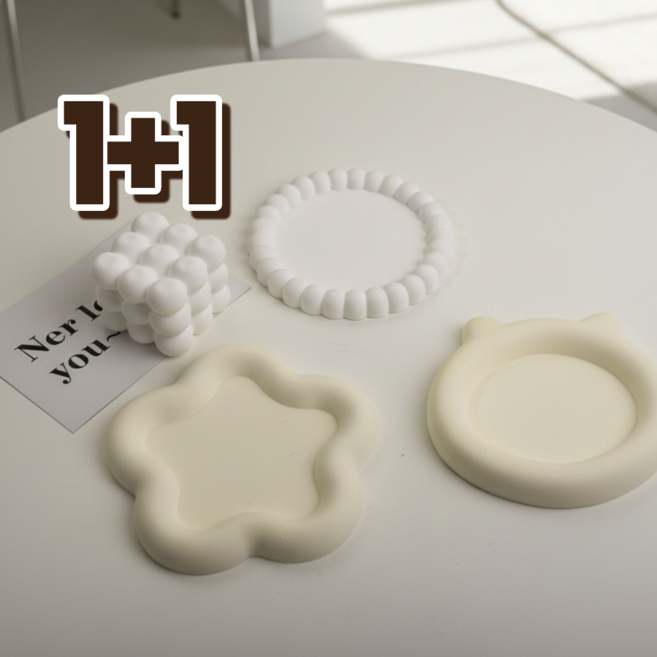 데일리스위트 도자기 악세사리 트레이 소품 감성 오브제 세트, 화이트 + 크림