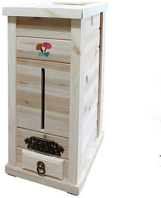 주방필수템 위생적인 쌀통 정리용품 살림용품 원목쌀통 편백나무 20KG tab+02414Yf