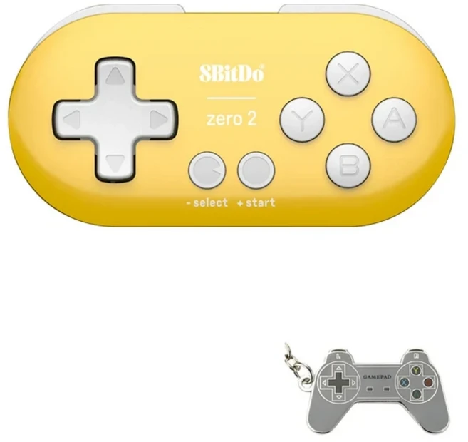 8BitDo Zero 2 블루투스 게임 패드 미니 컨트롤러 닌텐도 스위치 윈도우 안드로이드 macOS와 호환, 01 Yellow