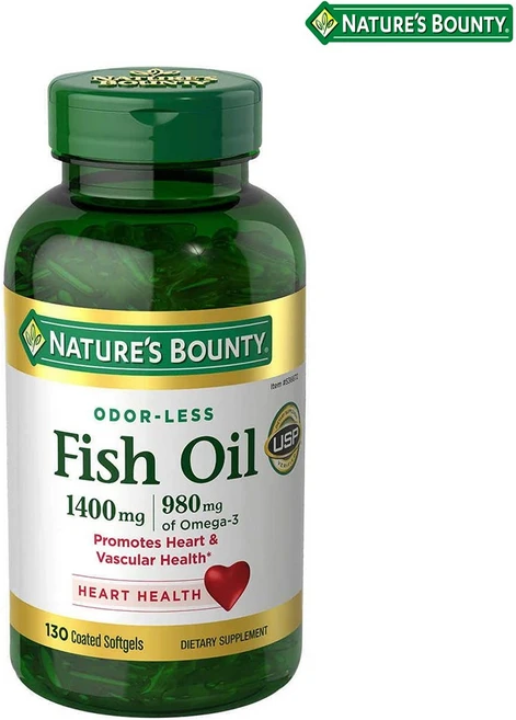 네이쳐스바운티 피시오일 심혈관 1400mg 130정 오메가3 Nature's Bounty, Fish, 1개 - 쿠팡