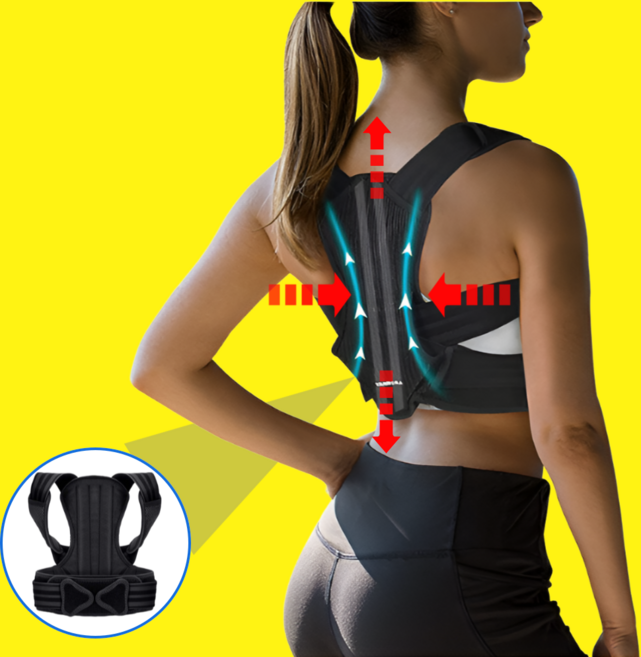 닥터헬씨 자세교정밴드 바른 자세 벨트 등 어깨 라운드숄더 교정기 굽은 바른 자세 허리 교정, 1개