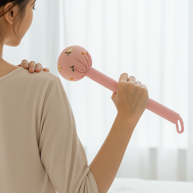 홀리크 두들이 쿠션 안마봉 두드림 전신 마사지봉, 천연 쑥향 핑크, 1개