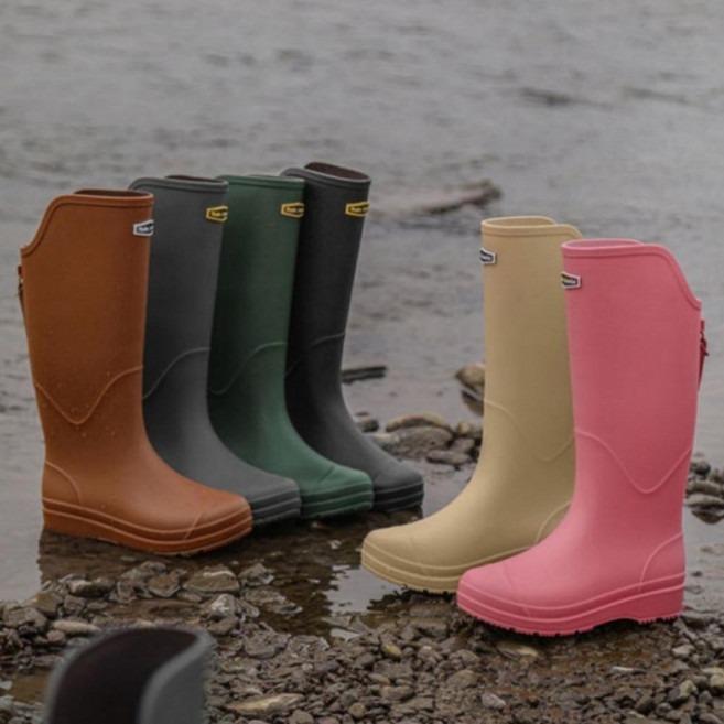 남자 여성 롱 레인 부츠 공방 장마철 장화 블랙