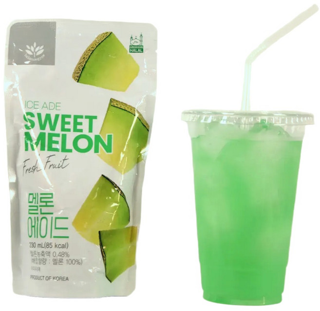 편의점 파우치 음료 BG 멜론에이드, 10개, 230ml