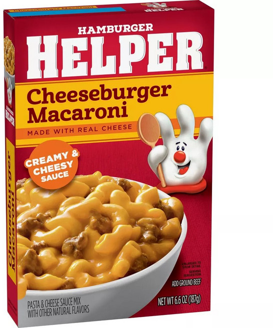 햄버거헬퍼 파스타 & 소스 믹스 치즈버거 마카로니, 1개, 187g