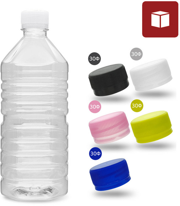 MIR (1BOX) 생수 공병 사각 1000ml (기본캡-84개입) 음료 페트병 투명 플라스틱 용기, 화이트, 1개