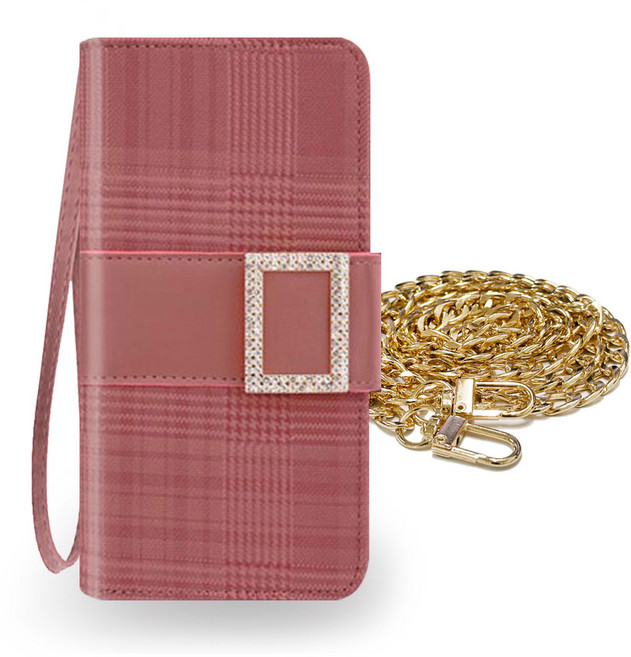 S큐빅 어깨끈 스트랩 지갑형 다이어리 휴대폰 케이스