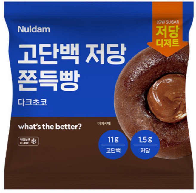 널담 고단백 저당 쫀득빵 다크초코, 3개, 90g