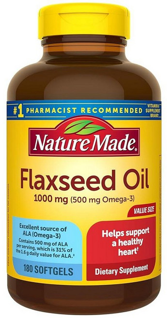 137465 네이처메이드 아마씨 오일 1000 mg 소프트젤 100정, 180정, 1개