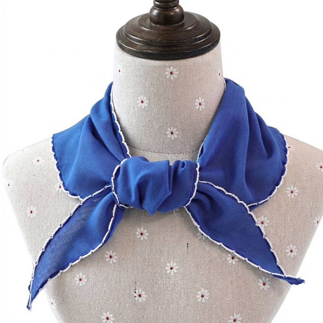 메리앤유 국내생산 스티치 포인트 쁘띠 미니 삼각 스카프 목수건 목보호