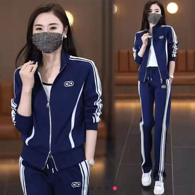 봄가을 여성 캐주얼 트레이닝 세트 패션 슬림핏 카디건 맨투맨 투피스