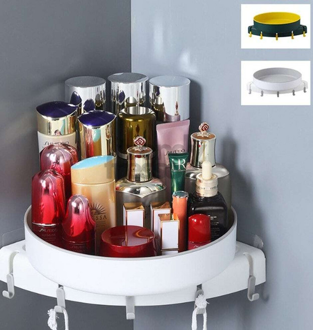 거치대 정리대 후크 욕실 코너선반 회전 수납, 그레이