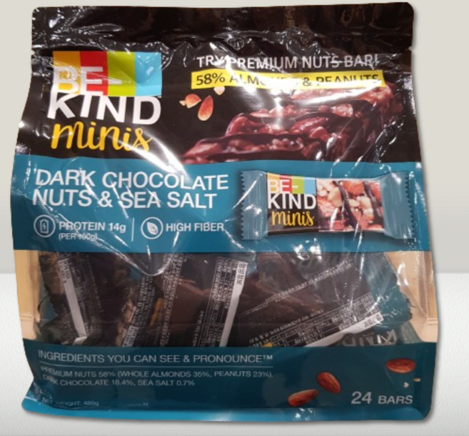 비카인드 다크초콜릿 씨솔트 견과류바 미니 너트바 (24개입) /코스트코, 480g, 1개