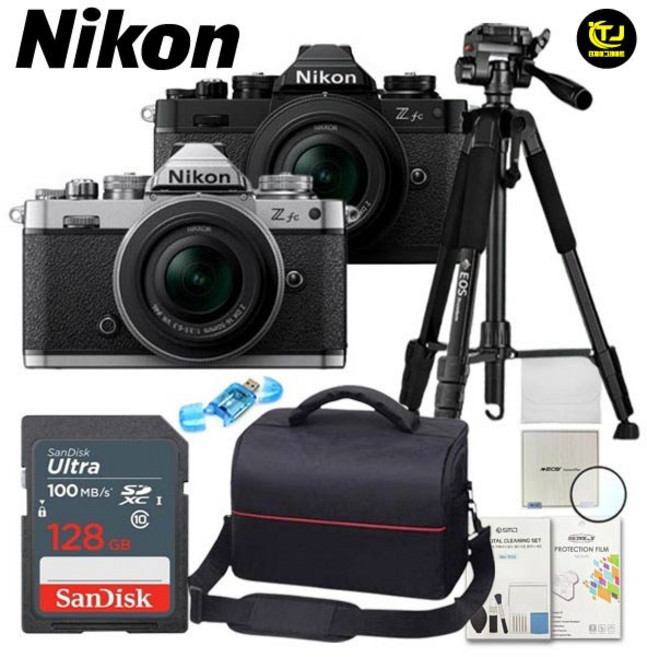 니콘 Z fc + 16-50mm KIT / 프리미엄 삼각대 패키지 8종세트 / 128G / TJ, 단일상품(실버)