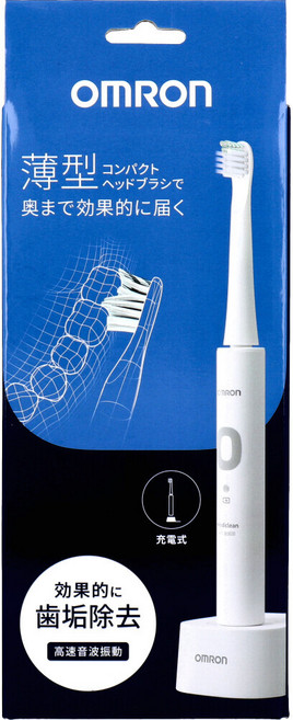 OMRON 歐姆龍 音波電動牙刷 有效清潔牙菌斑 充電式設計, 白色, 1個, Mediclean/n3030