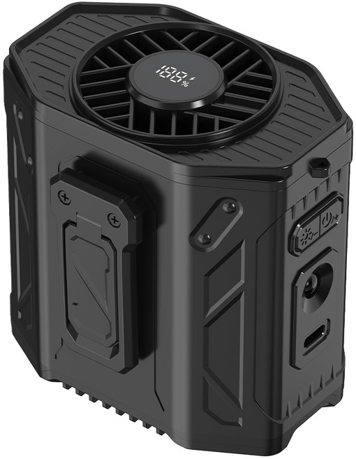 NUNUHANA 휴대용 허리걸이 광풍 급속냉각 선풍기, 블랙, JF-206