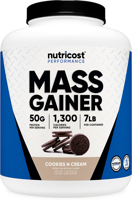 뉴트리코스트 매스게이너 1300칼로리 7LB 쿠키앤크림맛, 3.124kg, 1개