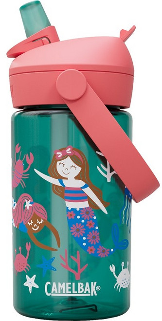 CamelBak Flip Straw 兒童吸管運動水瓶 400ml 新款兒童水壺, 美人魚朋友, 1個