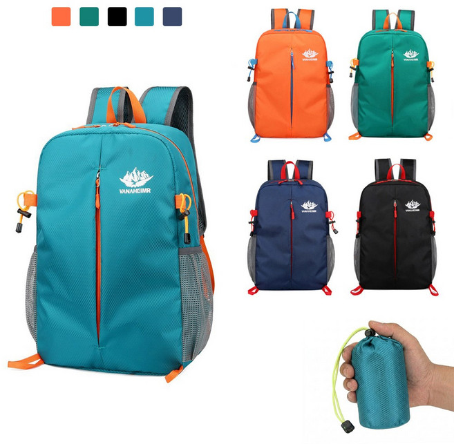 우리엔 초경량 접이식 포켓 백팩 등산 가방 여행용 방수배낭, 오렌지