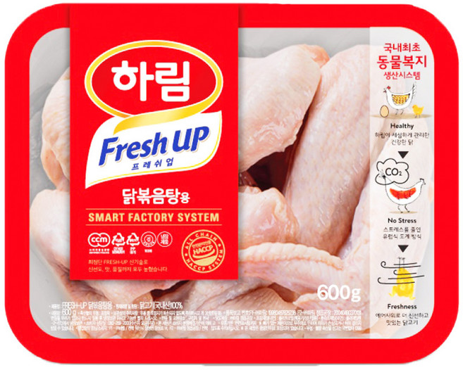 하림 닭볶음탕용 냉장 절단육, 600g, 6개