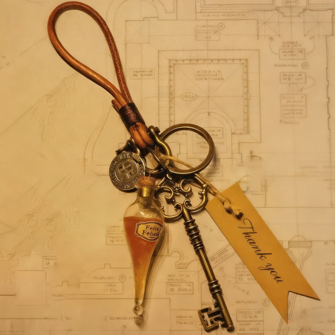 해리포터 필릭스 펠리시스 키링 열쇠 고리 키홀더, 혼합, 1개