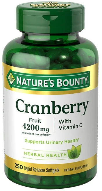 네이쳐스바운티 크랜베리 프룻 4200mg 래피드 릴리즈 소프트젤, 1개, 250정 - 쿠팡
