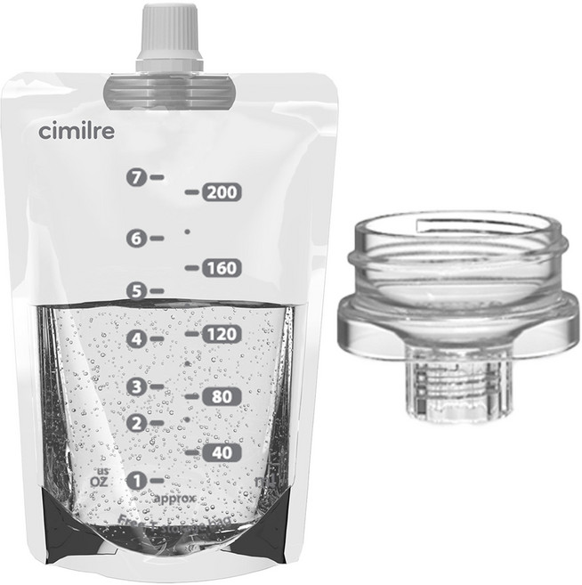 시밀레 프리티팩 편리하고 위생적인 모유저장팩 200ml, 1세트, 10매, 프리티팩 10매+일반형 팩커넥터 세트