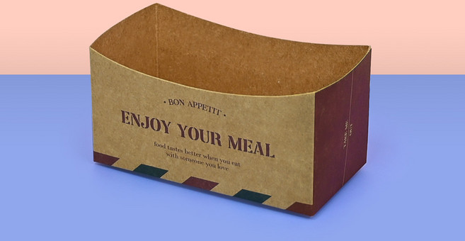 제이팩토리 토스트 수제 햄버거 포장 용기 일회용 종이 트레이 JP-62E, 100개, 1세트