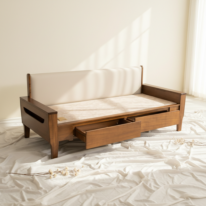 본까사 2002 서랍형 황토숯 카우치소파