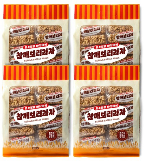 (박스) 참깨보리과자 800g 4봉 (박스) 고소달콤 간식 바삭 스낵