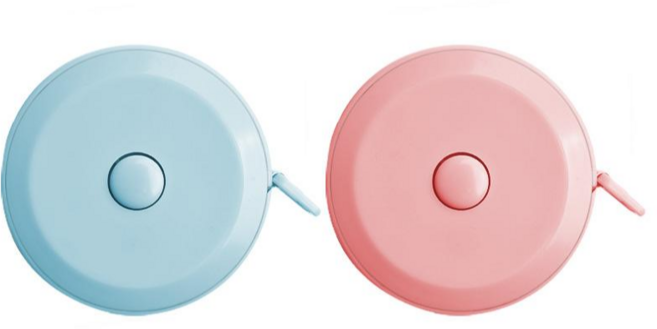 마카롱 미니 줄자 1.5M 다이어트줄자, 2개, 핑크+블루