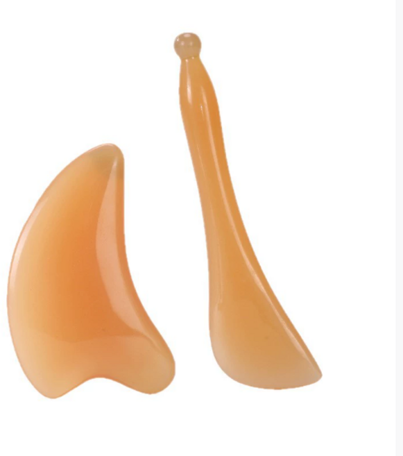 갸름한 얼굴 다이어트 미인 마사지 괄사, 1개, 노랑