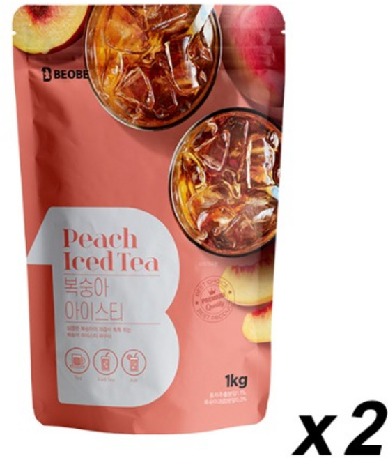 베오베 복숭아 아이스티 1Kg 2개, 1개입