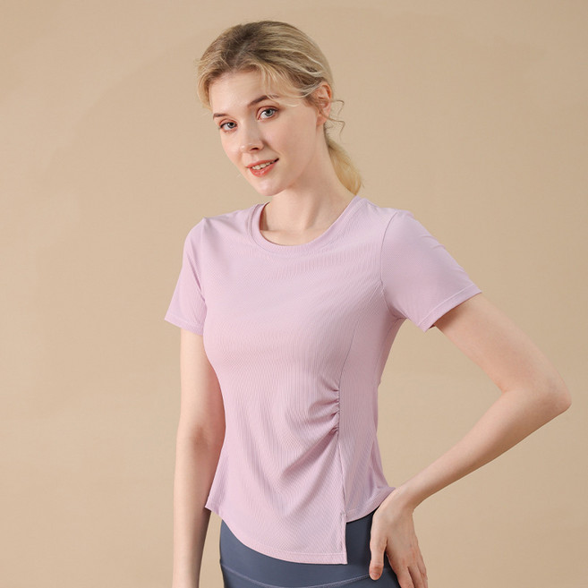 Zebeer 여성용 쿨링 요가 필라테스 헬스 반팔티