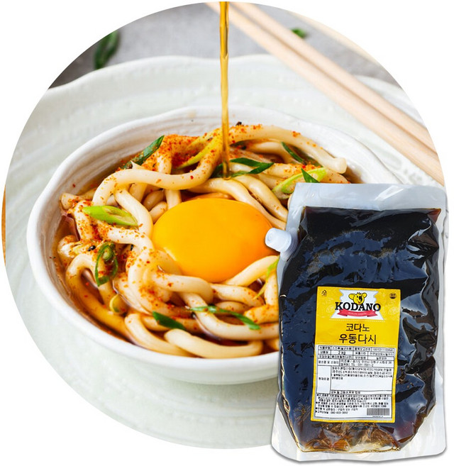 지케이푸드 코다노 우동다시 2kg 쯔유소스 우동국물 농축액 업소용 대용량, 1개