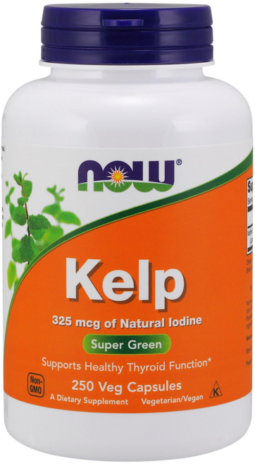 NOW Foods 海帶 325mcg 超級綠色蔬菜膠囊, 250 件, 1個, 250