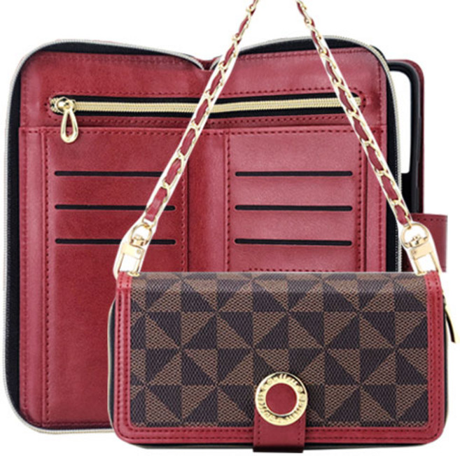 갤럭시 A25 A256 루에다 지퍼 지갑형 다이어리 휴대폰 케이스 스트랩 포함