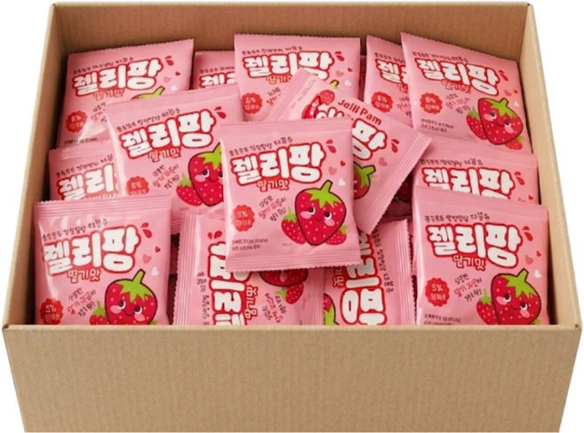 말랑말랑쫀득쫀득 과일맛젤리 딸기맛 30개, 21g