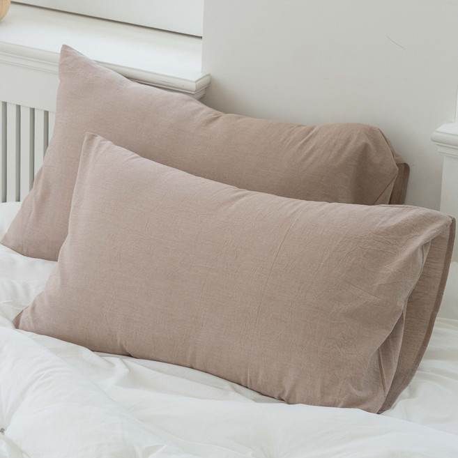 라이프홈 순면 워싱 자루형 호텔식 베개커버 2p