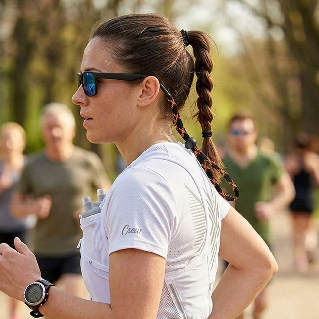 코지24 스포츠안경줄 팁형 스포츠 밴드 실리콘 자전거 사이클 조깅 골프 테니스 선글라스 안경줄 안경끈 리테이너, 블랙오렌지, 1개